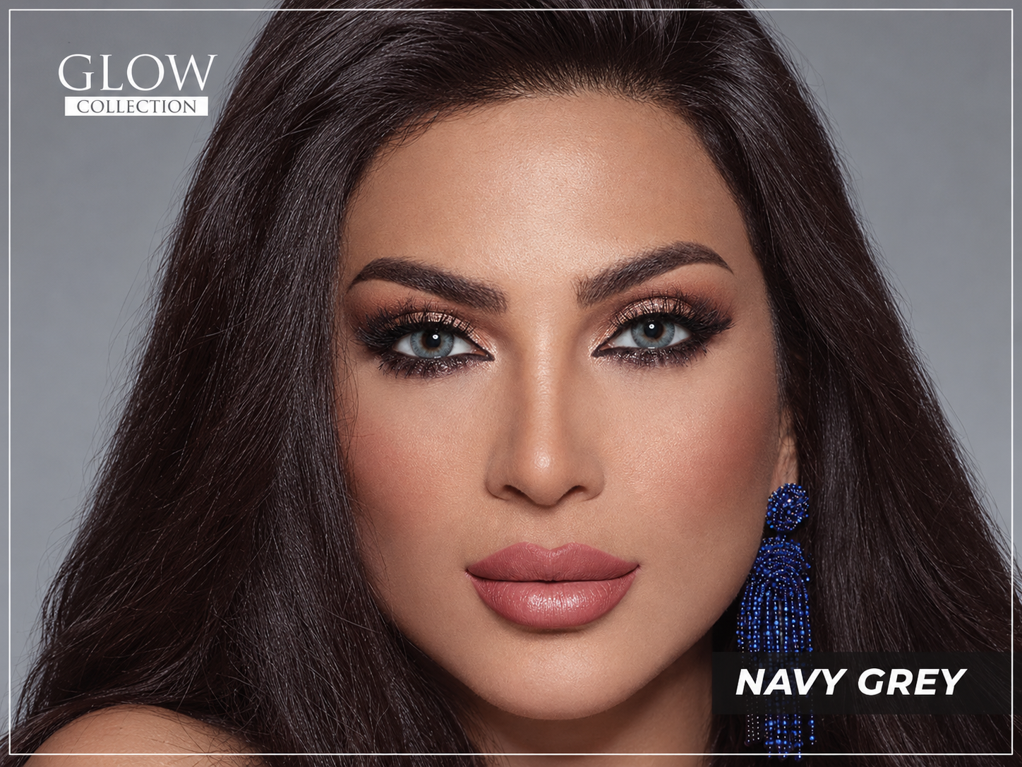 Glamorous Navy Grey Beauty Portrait