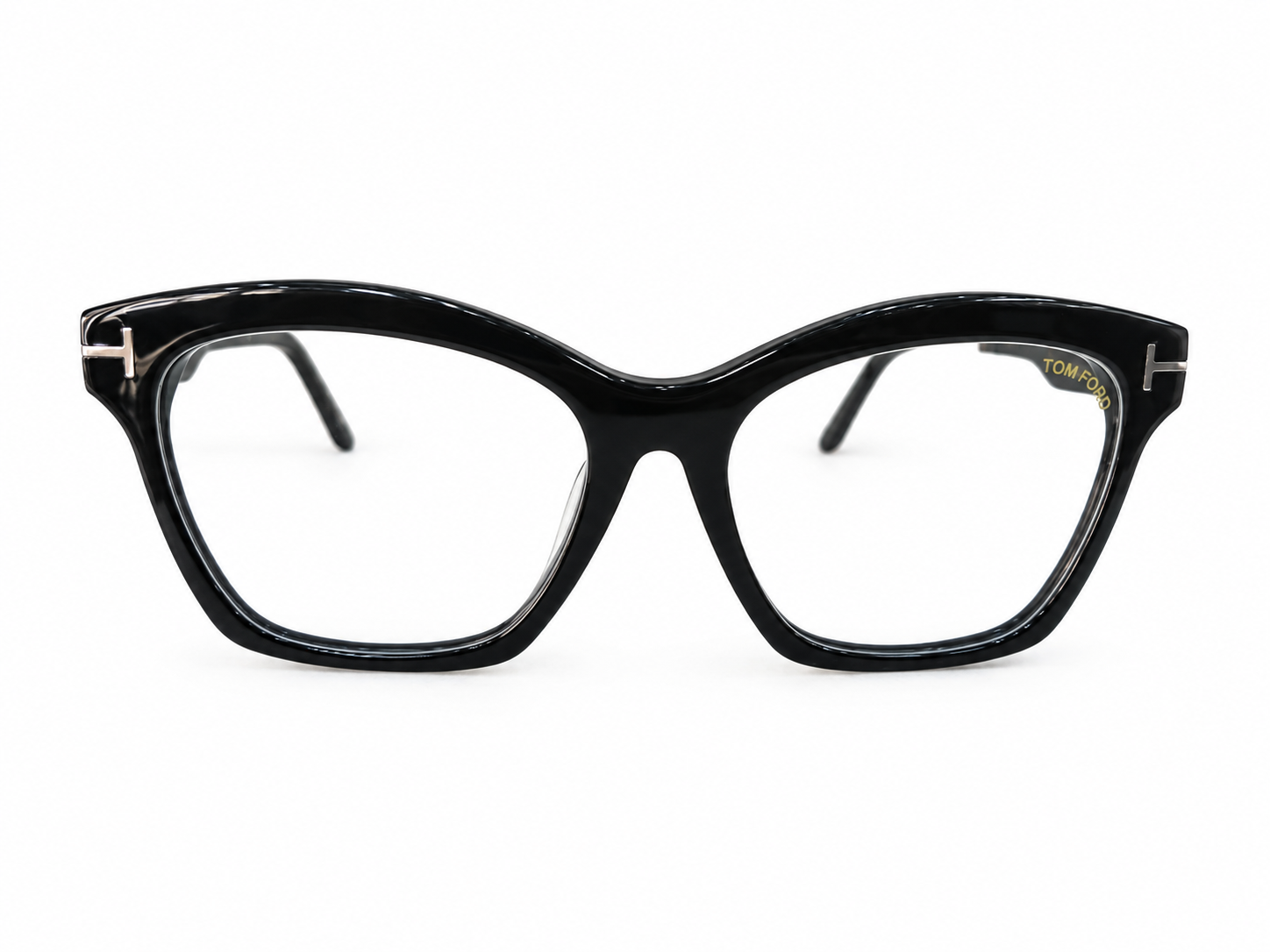 Glossy Black Cat-Eye Eyeglasses
