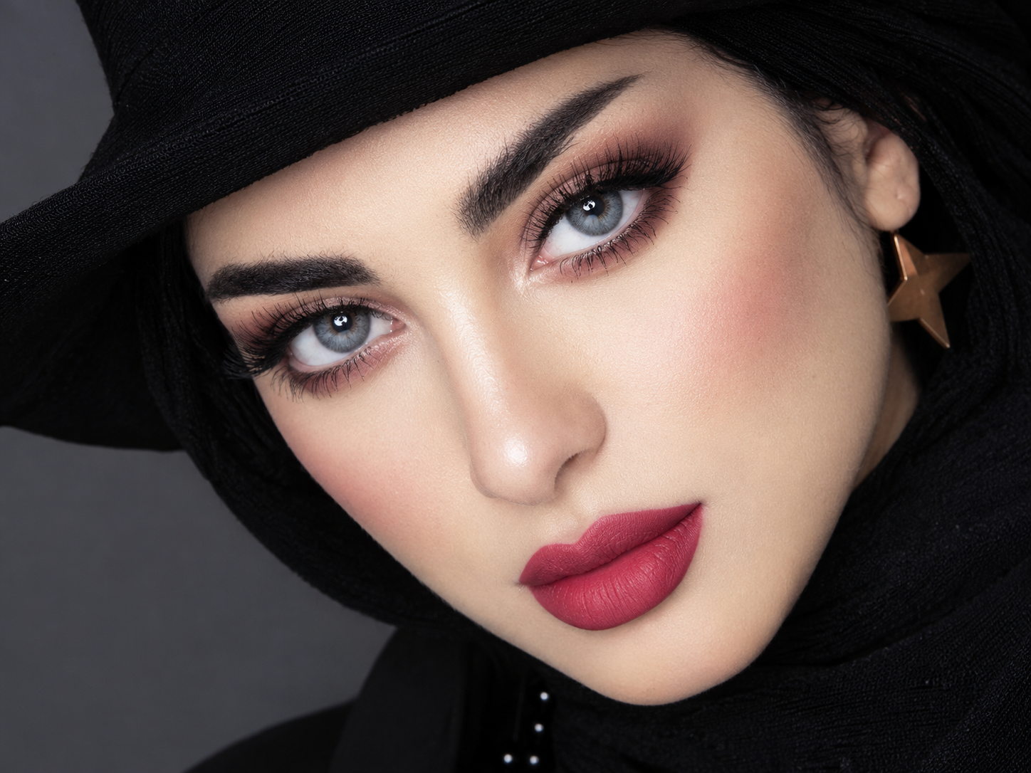Icy Gray Eyes Editorial Portrait